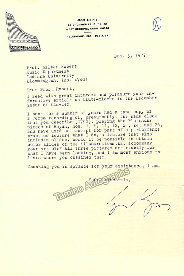 Kipnis, Igor - Typed Letter Signed 1977