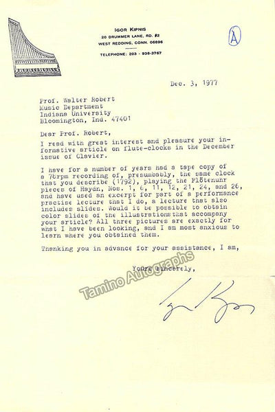 Kipnis, Igor - Typed Letter Signed 1977