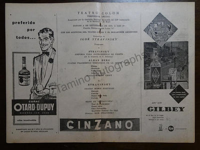 Stravinsky, Igor - Teatro Colon Program 1960