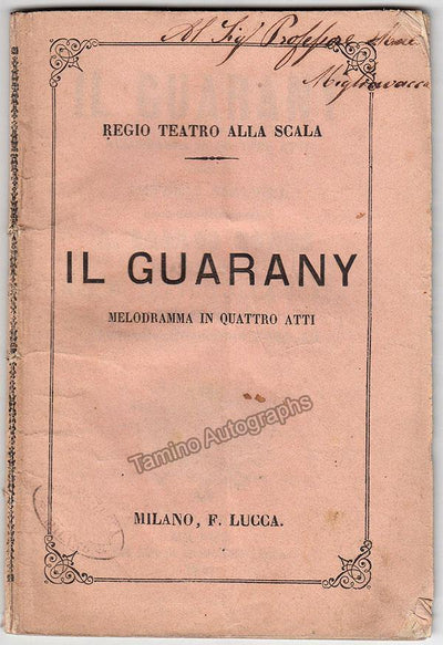 Il Guarany - World Premiere Program-Libretto 1870