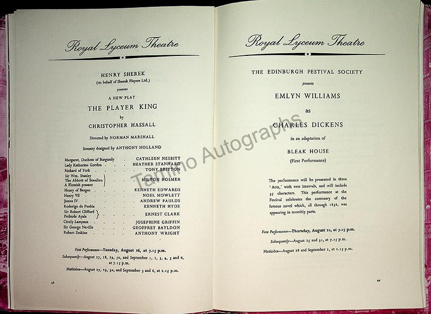 International Festival of Music and Drama Program - Edinburgh 1952 - Tamino
