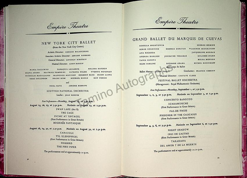 International Festival of Music and Drama Program - Edinburgh 1952 - Tamino