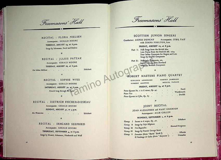 International Festival of Music and Drama Program - Edinburgh 1952 - Tamino