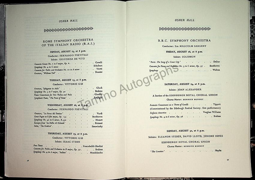 International Festival of Music and Drama Program - Edinburgh 1953 - Tamino