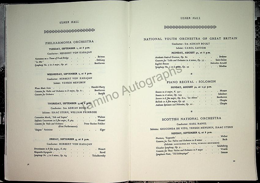 International Festival of Music and Drama Program - Edinburgh 1953 - Tamino