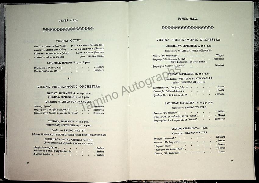 International Festival of Music and Drama Program - Edinburgh 1953 - Tamino