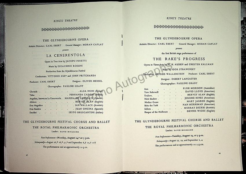 International Festival of Music and Drama Program - Edinburgh 1953 - Tamino