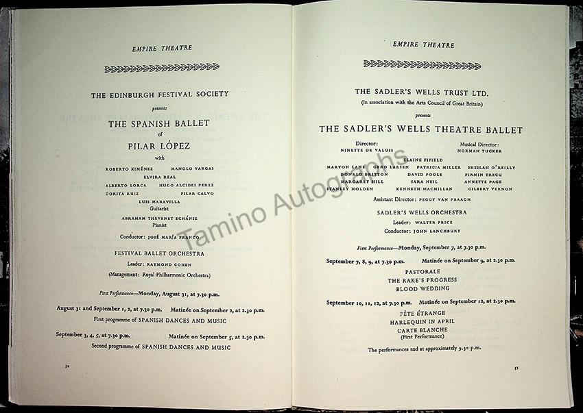 International Festival of Music and Drama Program - Edinburgh 1953 - Tamino