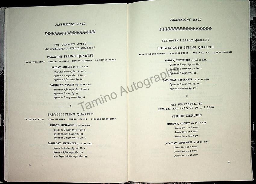 International Festival of Music and Drama Program - Edinburgh 1953 - Tamino