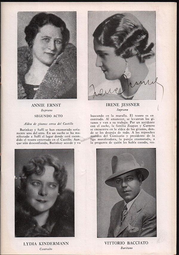 Jessner, Irene - Pataky, Koloman Von - Signed Program Teatro Colon 1940