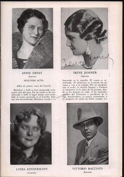 Jessner, Irene - Pataky, Koloman Von - Signed Program Teatro Colon 1940