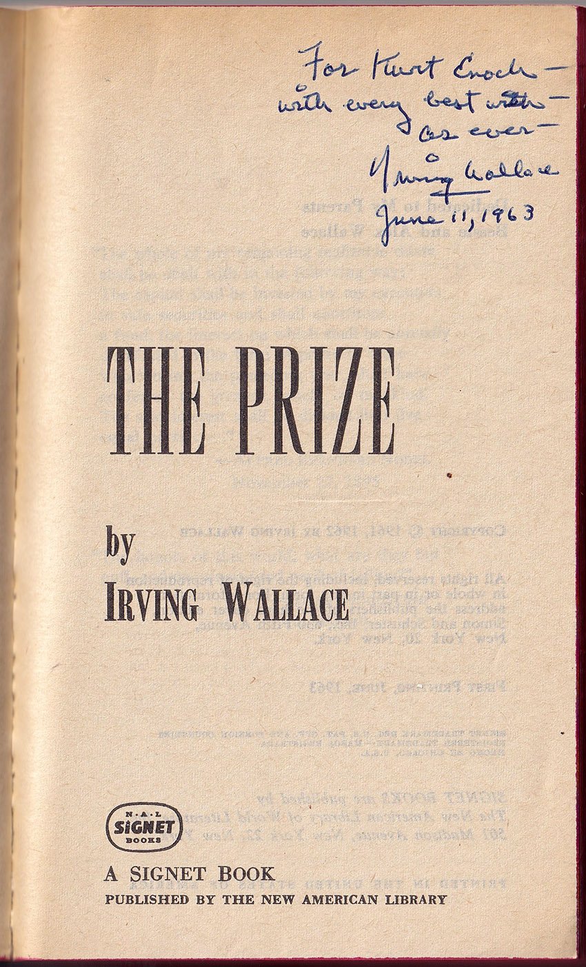 Wallace, Irving - Signed Book "The Prize" - Tamino