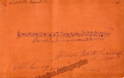 Galetti-Gianoli, Isabella - Autograph Music Quote Signed