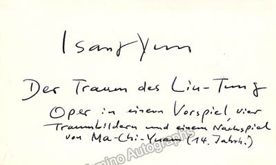 Yun, Isang - Signed Card