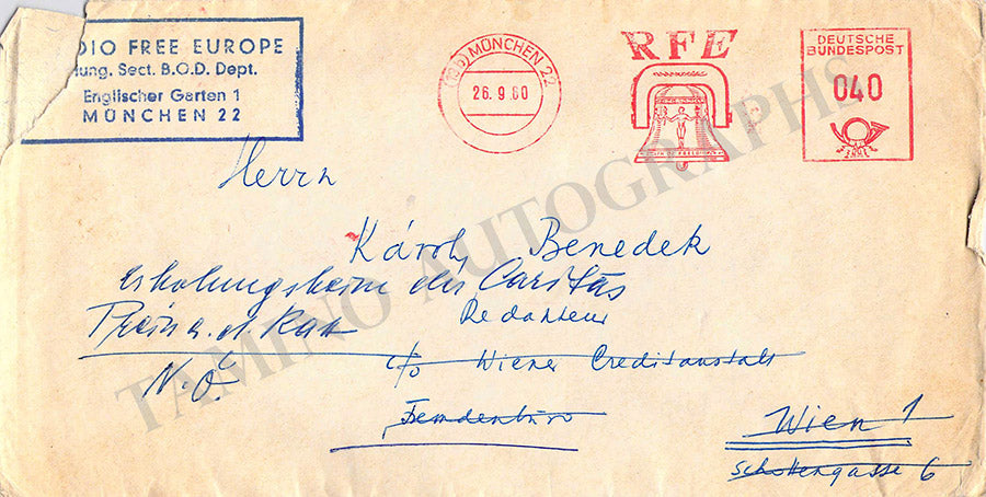 Szabo, Istvan - Autograph Note Signed 1960