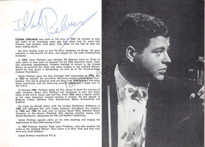 Perlman, Itzhak - Krips, Josef - Double Signed Program London 1970