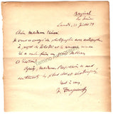 Turgenev, Ivan - Autograph Note Signed 1877