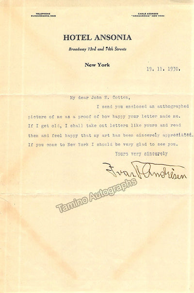 Andresen, Ivar - Typed Letter Signed + Unsigned Photograph in role