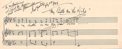 Rosamond Johnson, John - Autograph Music Quote Signed 1948