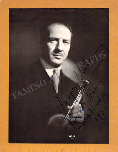 Thibaud, Jacques - Signed Photograph 1935
