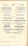 Thibaud, Jacques - Signed Program 1939