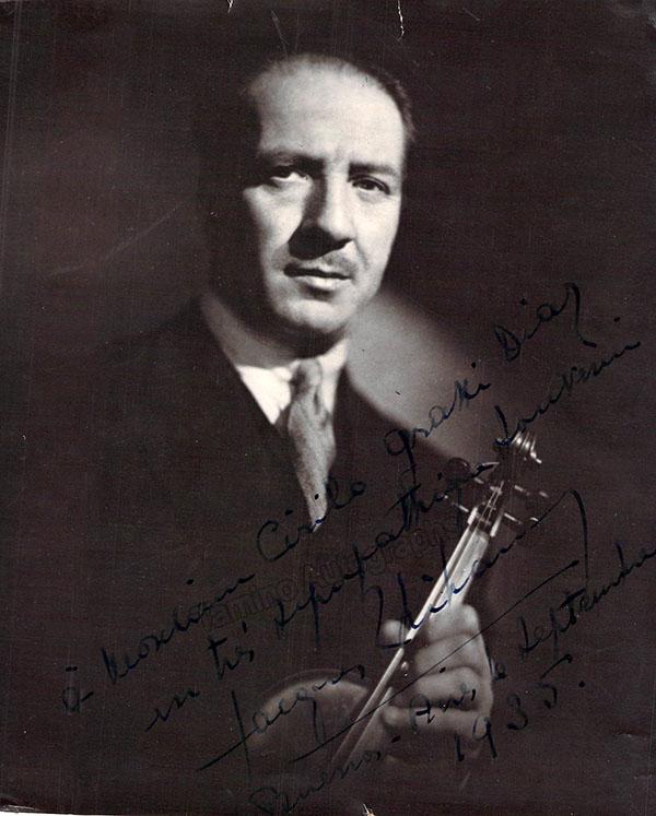 Jacques Thibaud autograph Signed Photograph 1935 – Tamino