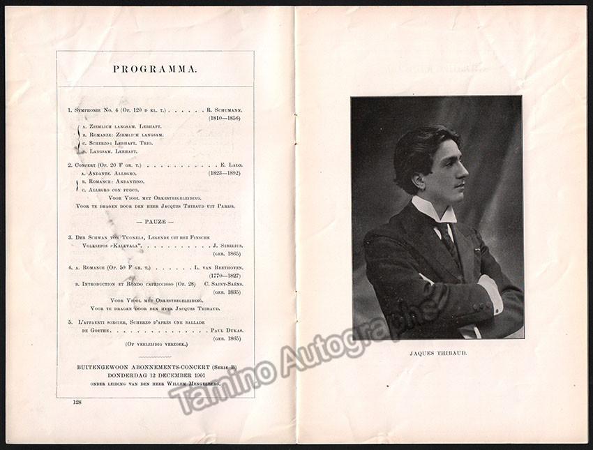 Thibaud, Jacques - Concert Program Amsterdam 1901 - Tamino