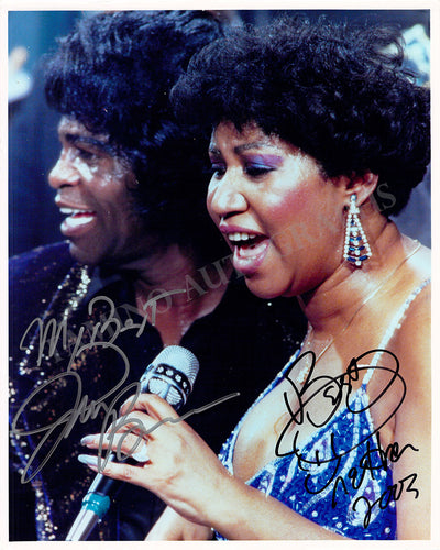 Brown, James - Franklin, Aretha - Double Signed Photograph