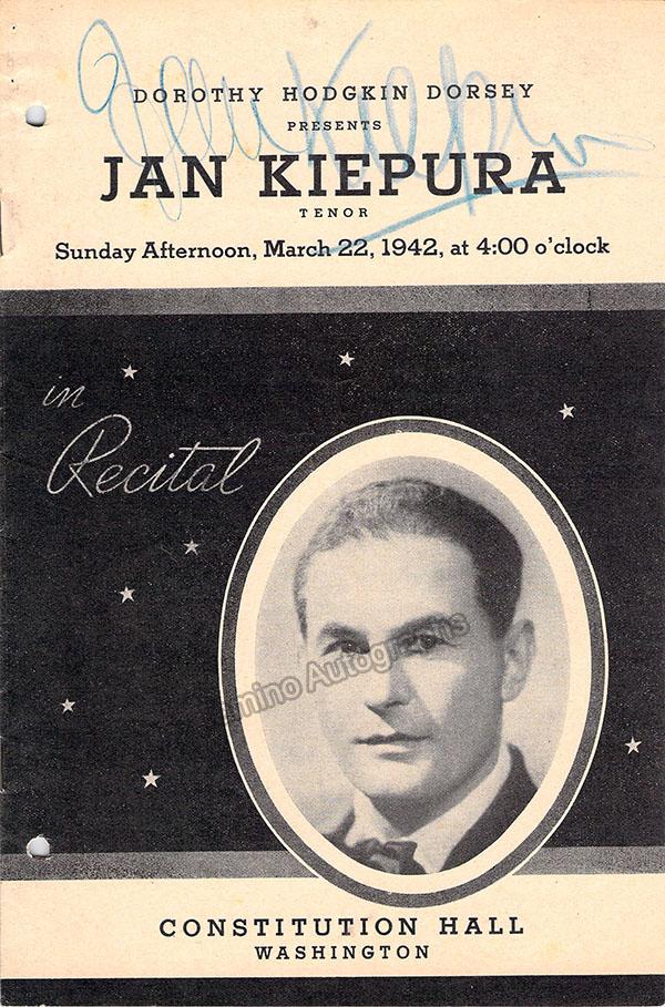Kiepura, Jan - Signed Concert Program 1942