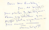 Wyatt, Jane - Autograph Note Signed