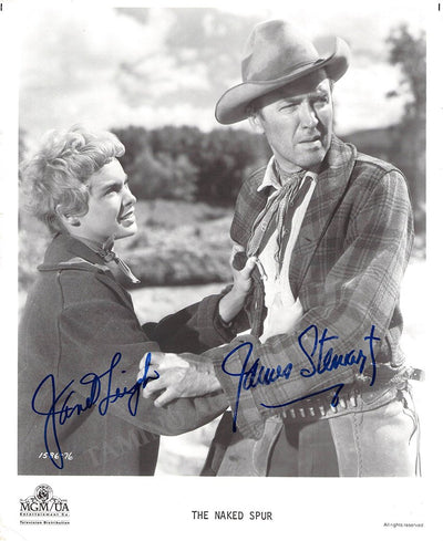 Leigh, Janet - Stewart, James - Double Signed Photo in "The Naked Spur"