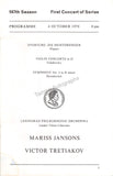 Tretiakov, Victor - Jansons, Mariss - Double Signed Program London 1978