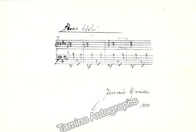 Vejvoda, Jaromir - Autograph Music Quote Signed 1977