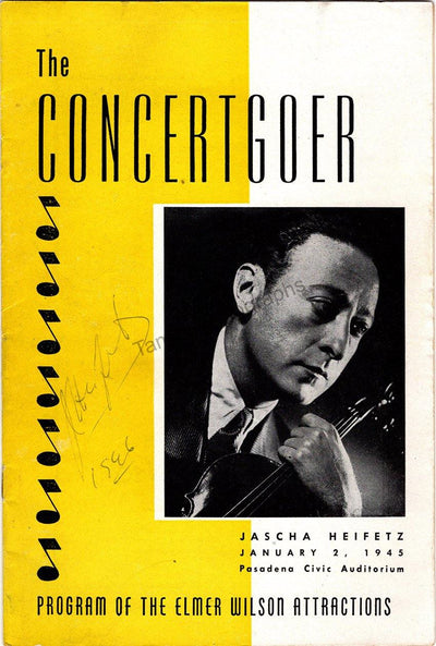 Heifetz, Jascha - Signed Program Pasadena 1946