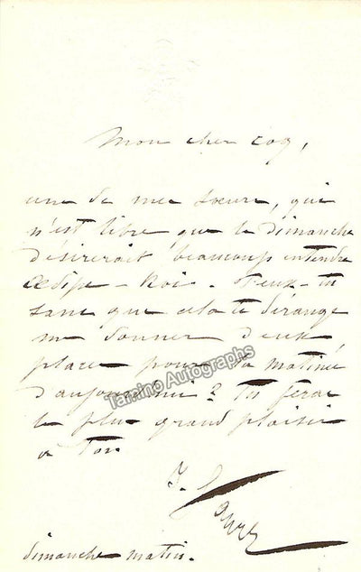 Faure, Jean-Baptiste - Autograph Note Signed