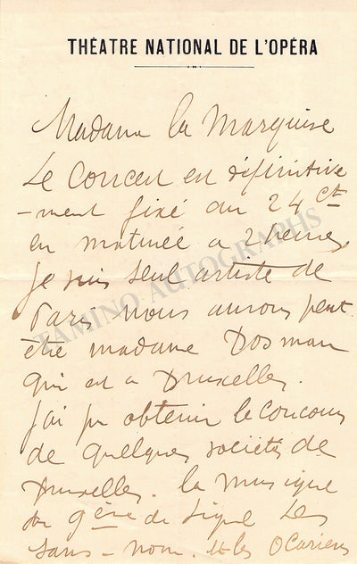 Note, Jean - Set of 3 Autograph Letters Signed