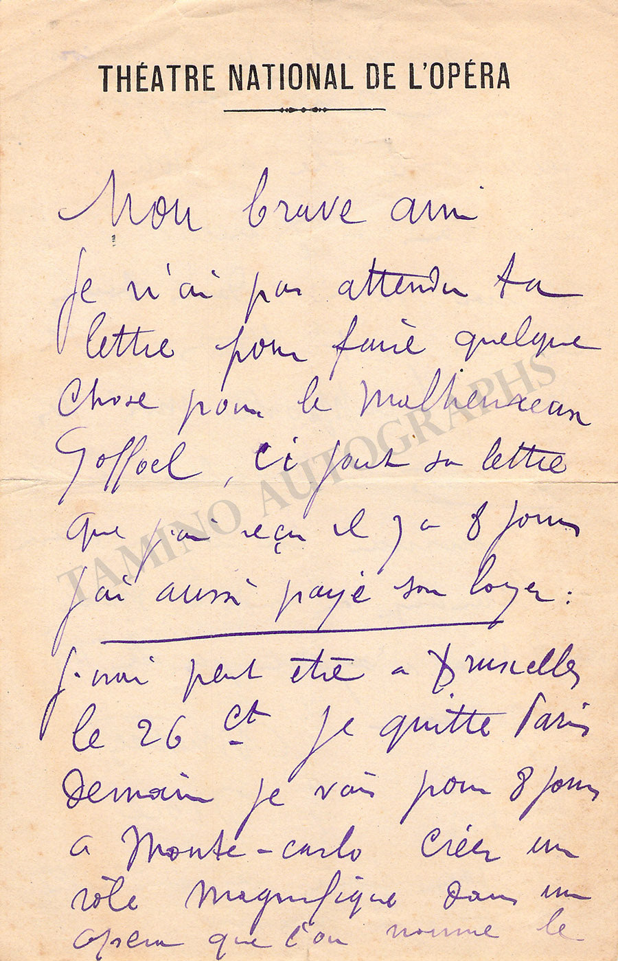 Jean Note Jean Note Autograph Set of 3 Letters Signed – Tamino