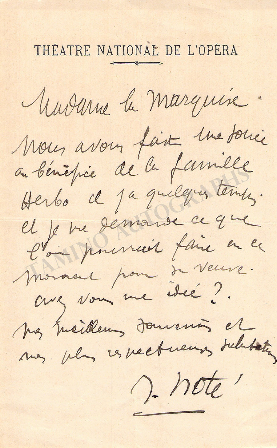 Jean Note Jean Note Autograph Set of 3 Letters Signed – Tamino