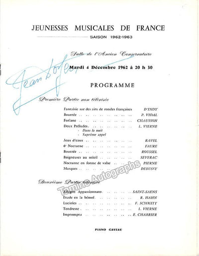 Doyen, Jean - Signed Program Paris 1962
