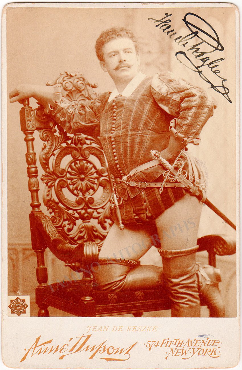 Reszke, Jean de - Signed Cabinet Photo in Les Huguenots