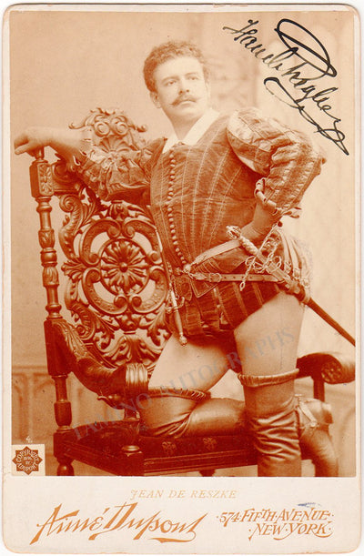 Reszke, Jean de - Signed Cabinet Photo in Les Huguenots