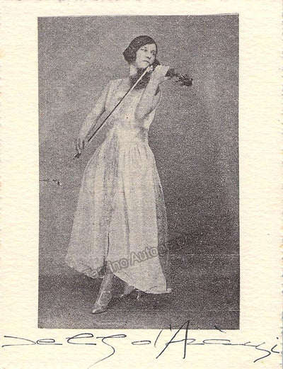 D´Aranyi, Jelly - Signed Photo Playing the Violin