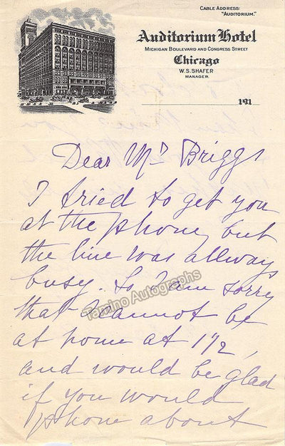 Dufau, Jenny - Autograph Letter Signed 1912