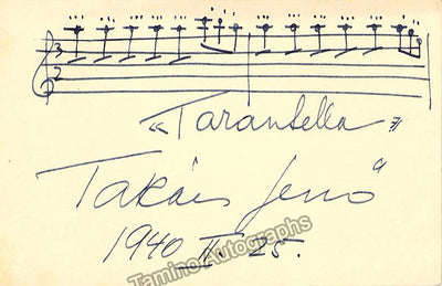Takacs, Jeno - Autograph Music Quote Signed 1940