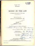 Kern, Jerome - Signed Score "Music in the Air"