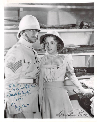 Fontaine, Joan - Fairbanks Jr., Douglas - Double Signed Photograph in "Gunga Din"