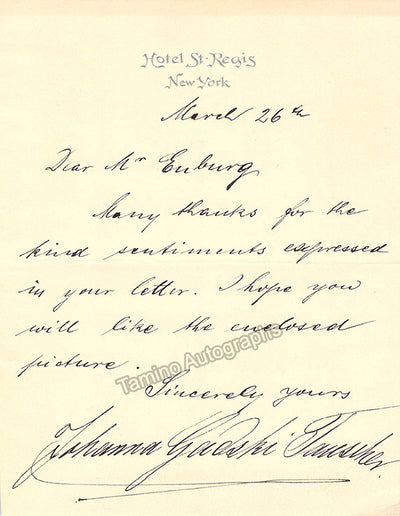 Gadski, Johanna - Autograph Note Signed