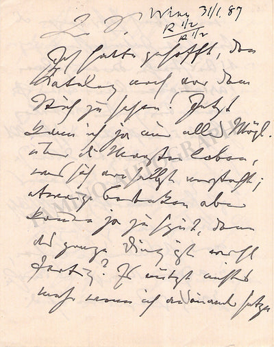 Brahms, Johannes - Autograph Letter Signed 1887