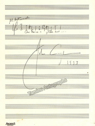 Corigliano, John - Autograph Music Quote Signed 1933