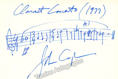 Corigliano, John - Autograph Music Quote Signed 1977